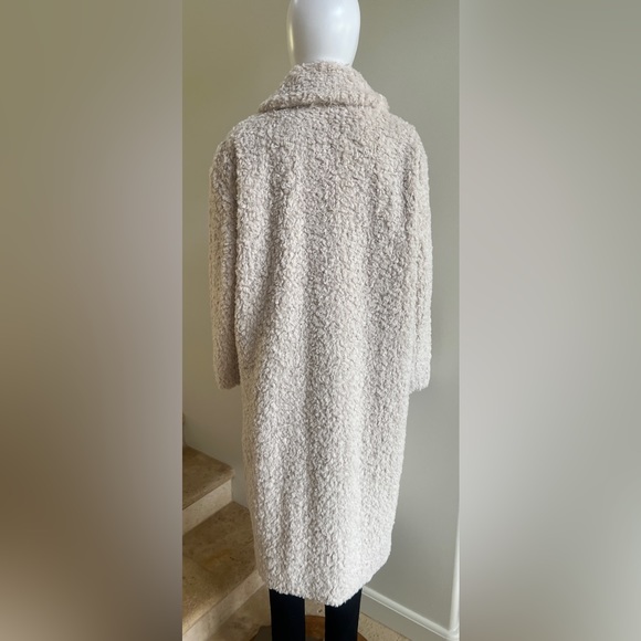 New COS Fuzzy Faux Fur Teddy Fleece Coat Size 8, Cream - Picture 7 of 10